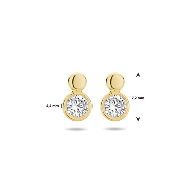oorknoppen zirkonia 14K geelgoud - Afbeelding 4