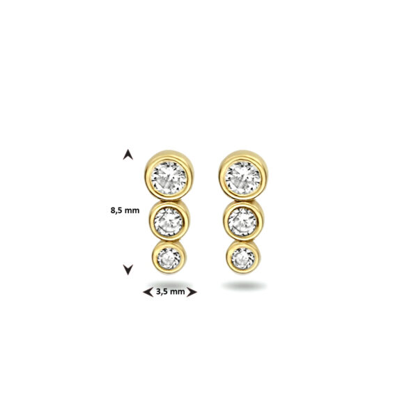 oorknoppen zirkonia 14K geelgoud - Afbeelding 4