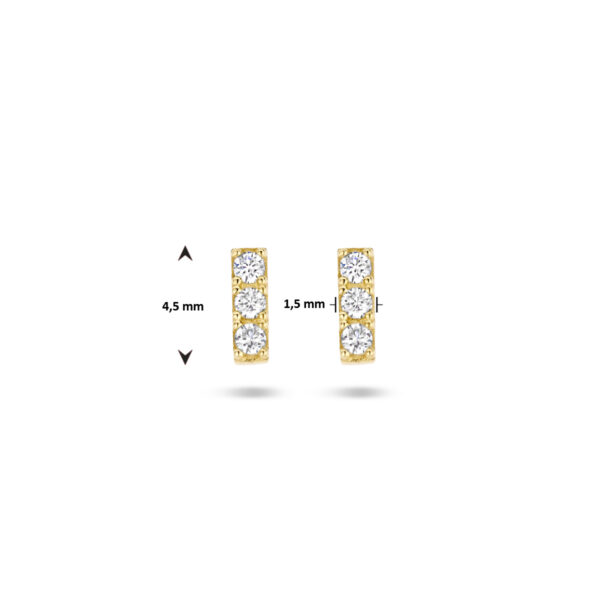 oorknoppen zirkonia 14K geelgoud - Afbeelding 4