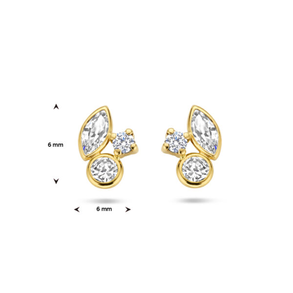 oorknoppen zirkonia 14K geelgoud - Afbeelding 4