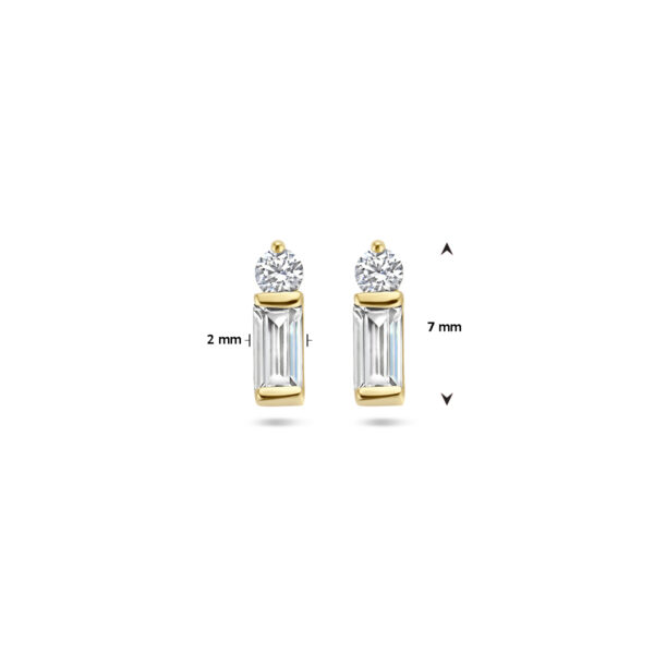 oorknoppen zirkonia 14K geelgoud - Afbeelding 4