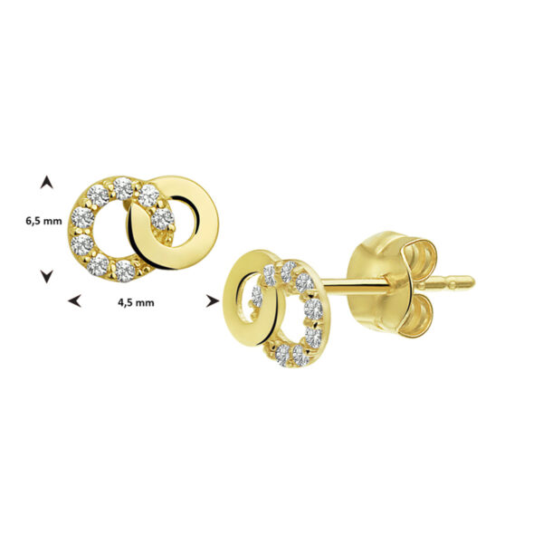 oorknoppen zirkonia 14K geelgoud - Afbeelding 4