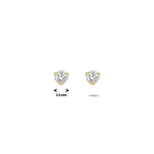 oorknoppen zirkonia 14K geelgoud - Afbeelding 4
