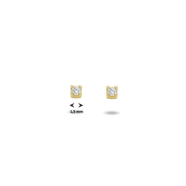 oorknoppen zirkonia 14K geelgoud - Afbeelding 4