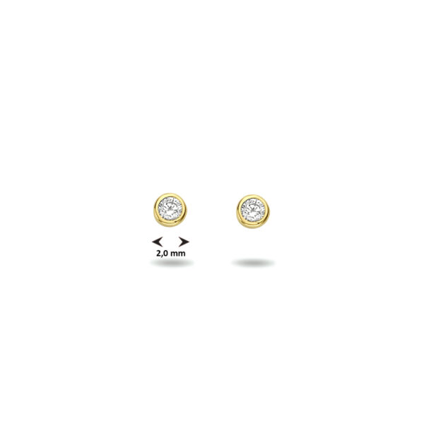 oorknoppen zirkonia 14K geelgoud - Afbeelding 4