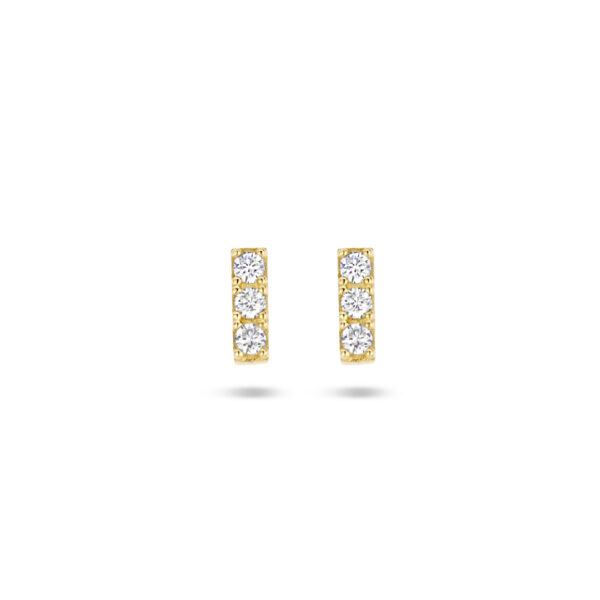 oorknoppen zirkonia 14K geelgoud