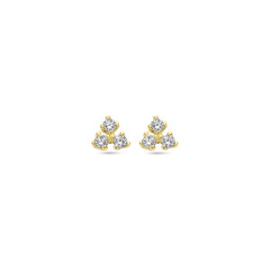 oorknoppen zirkonia 14K geelgoud