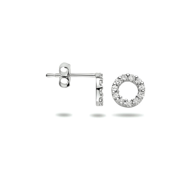 oorknoppen zirkonia 14K witgoud - Afbeelding 3