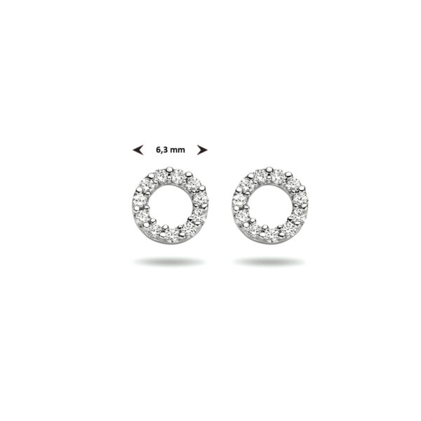 oorknoppen zirkonia 14K witgoud - Afbeelding 4