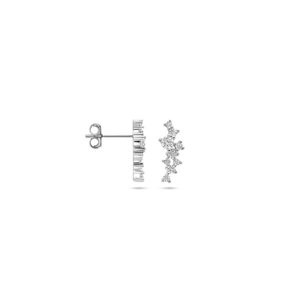 oorknoppen zirkonia 15 mm zilver gerhodineerd - Afbeelding 3