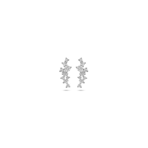 oorknoppen zirkonia 15 mm zilver gerhodineerd