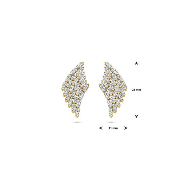 oorknoppen zirkonia 23 mm 1 micron zilver verguld (geel) - Afbeelding 4