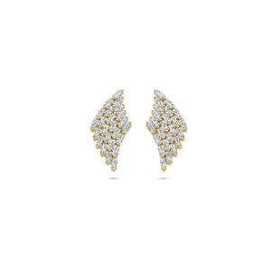 oorknoppen zirkonia 23 mm 1 micron zilver verguld (geel)