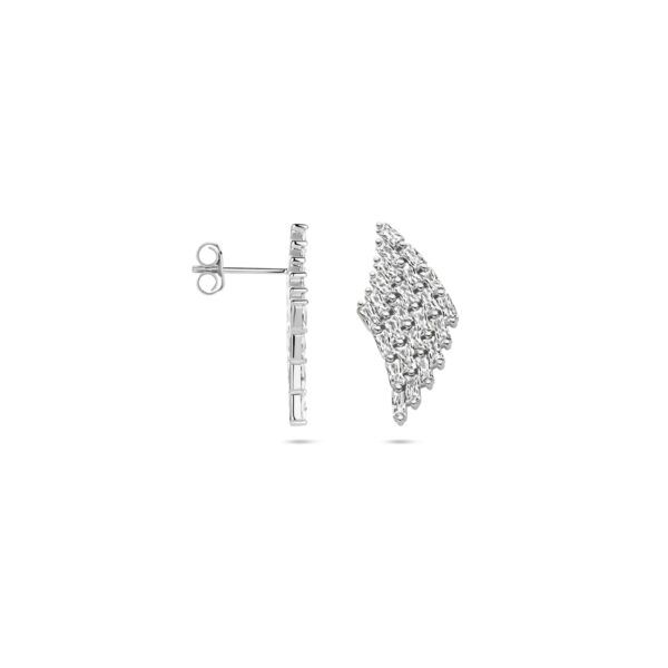 oorknoppen zirkonia 23 mm zilver gerhodineerd - Afbeelding 3