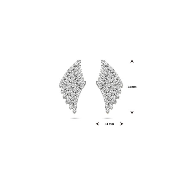 oorknoppen zirkonia 23 mm zilver gerhodineerd - Afbeelding 4