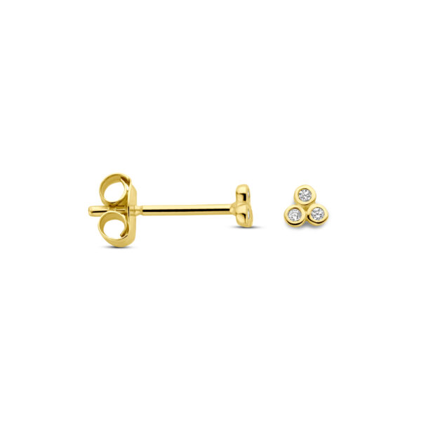 oorknoppen zirkonia 3 mm 14K geelgoud - Afbeelding 3