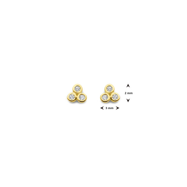 oorknoppen zirkonia 3 mm 14K geelgoud - Afbeelding 4