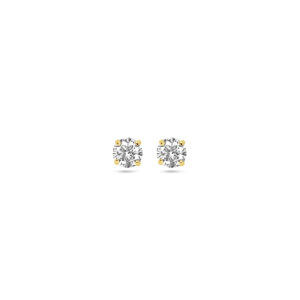 oorknoppen zirkonia 3 mm 14K geelgoud
