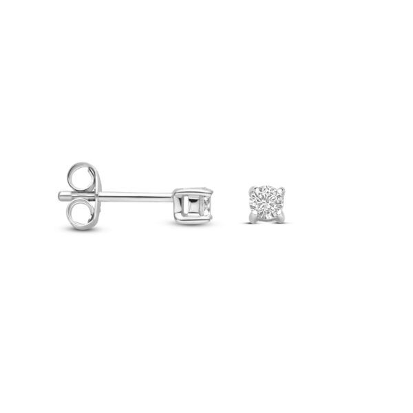 oorknoppen zirkonia 3 mm zilver gerhodineerd - Afbeelding 3