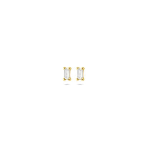 oorknoppen zirkonia 3,5 mm 14K geelgoud