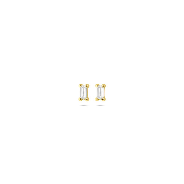 oorknoppen zirkonia 3,5 mm 14K geelgoud