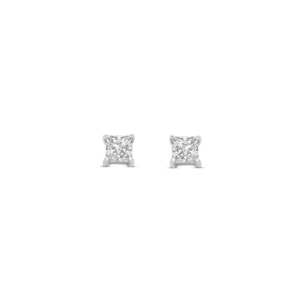 oorknoppen zirkonia 3,5 mm zilver gerhodineerd