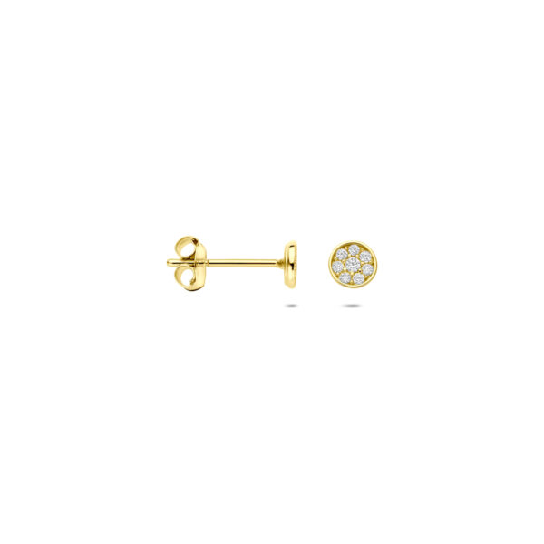 oorknoppen zirkonia 4 mm 14K geelgoud - Afbeelding 3