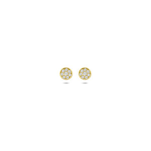 oorknoppen zirkonia 4 mm 14K geelgoud