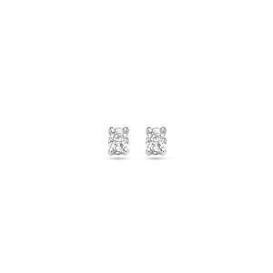 oorknoppen zirkonia 4 mm zilver gerhodineerd