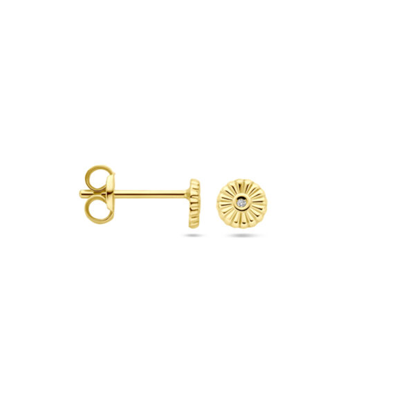oorknoppen zirkonia 4,5 mm 14K geelgoud - Afbeelding 3