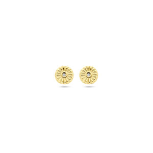oorknoppen zirkonia 4,5 mm 14K geelgoud