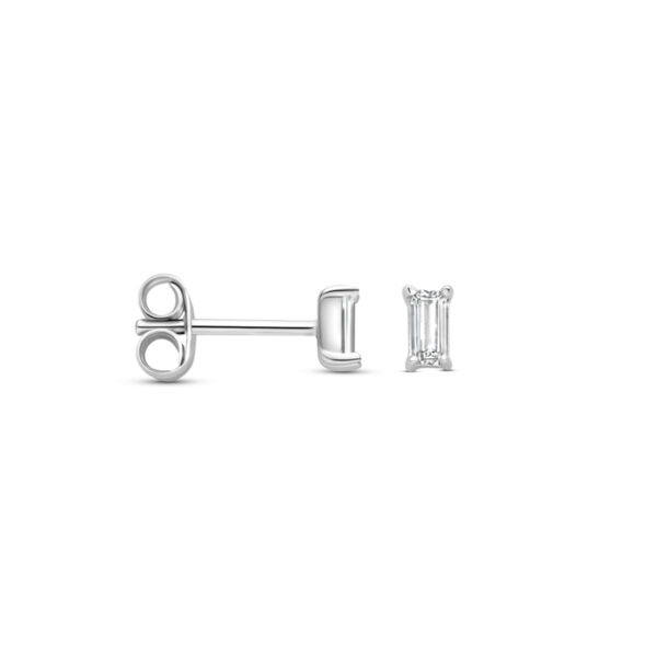 oorknoppen zirkonia 4,5 mm zilver gerhodineerd - Afbeelding 3