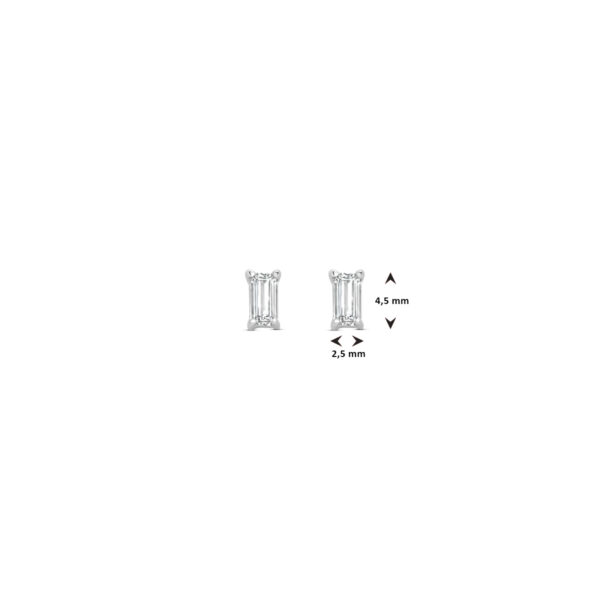 oorknoppen zirkonia 4,5 mm zilver gerhodineerd - Afbeelding 4