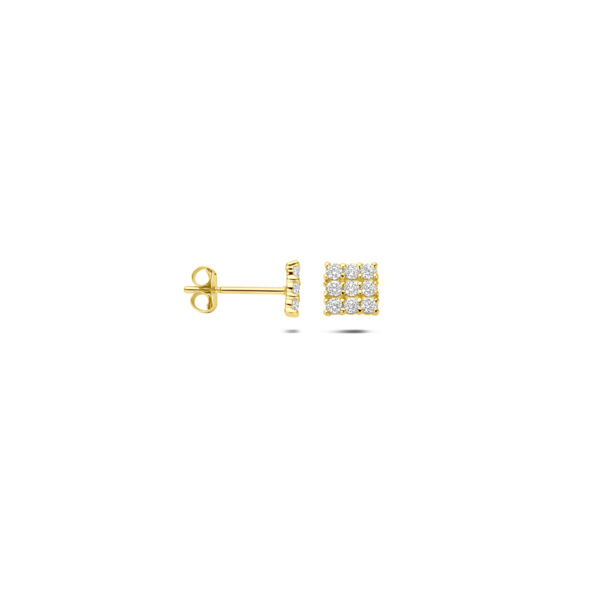 oorknoppen zirkonia 5 mm 14K geelgoud - Afbeelding 3