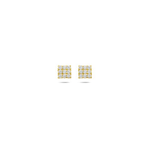 oorknoppen zirkonia 5 mm 14K geelgoud