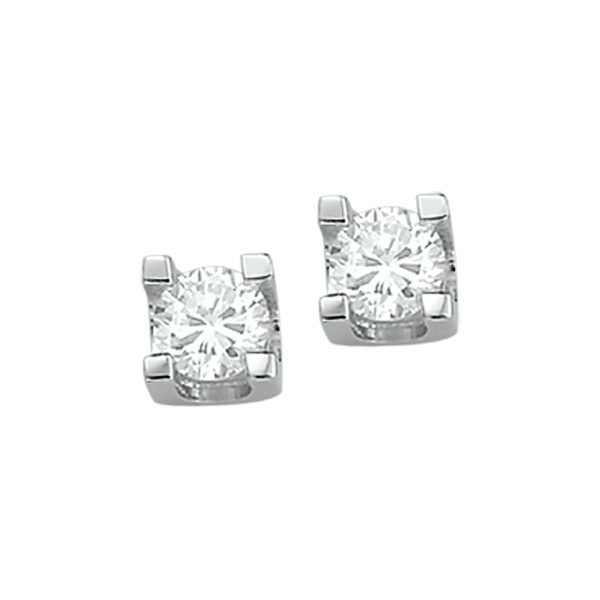 oorknoppen zirkonia 5 mm zilver gerhodineerd