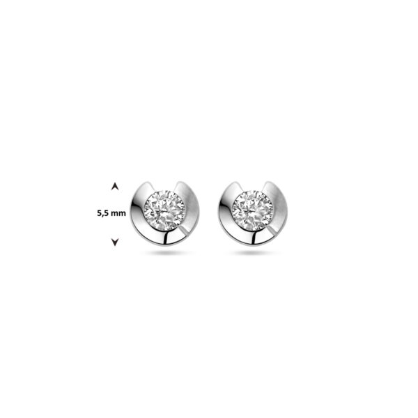 oorknoppen zirkonia 5.5 mm zilver gerhodineerd - Afbeelding 4