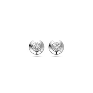 oorknoppen zirkonia 5.5 mm zilver gerhodineerd