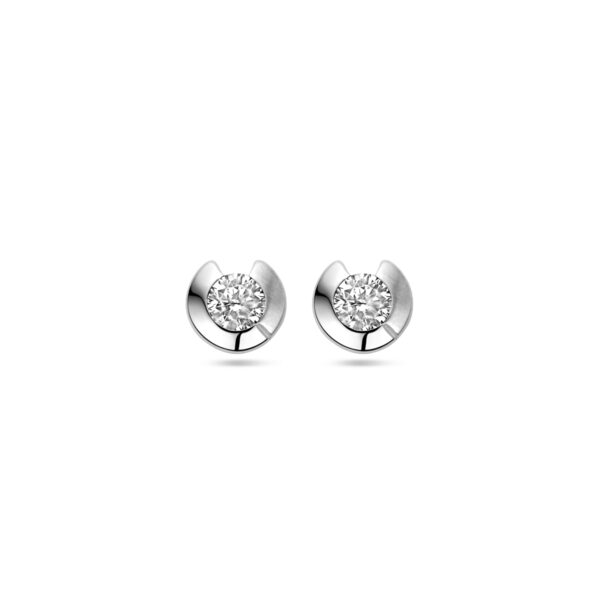 oorknoppen zirkonia 5.5 mm zilver gerhodineerd