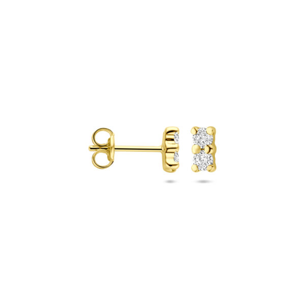 oorknoppen zirkonia 5,5 mm 14K geelgoud - Afbeelding 3
