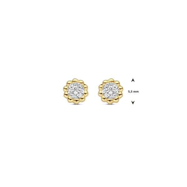 oorknoppen zirkonia 5,5 mm 14K geelgoud - Afbeelding 4