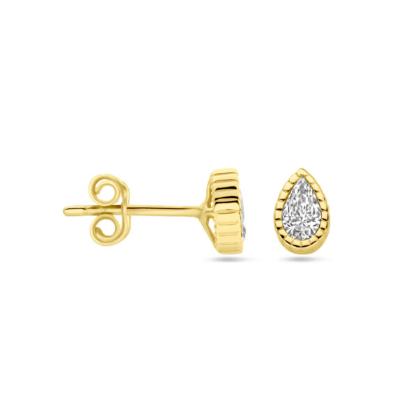 oorknoppen zirkonia 6 mm 14K geelgoud - Afbeelding 3