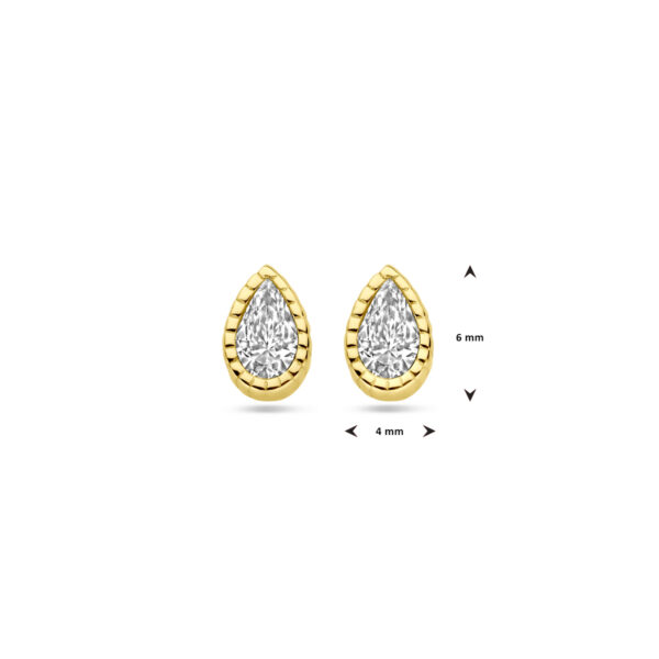 oorknoppen zirkonia 6 mm 14K geelgoud - Afbeelding 4