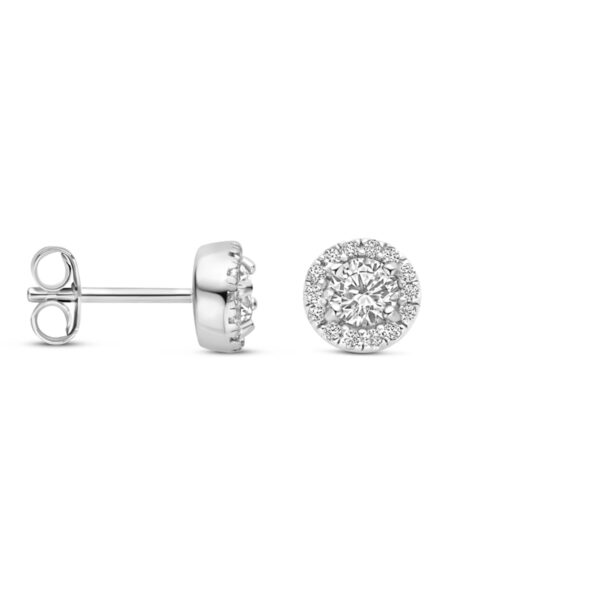oorknoppen zirkonia 6 mm zilver gerhodineerd - Afbeelding 3