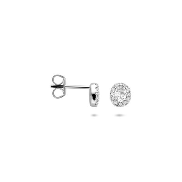 oorknoppen zirkonia 6 mm zilver gerhodineerd - Afbeelding 3