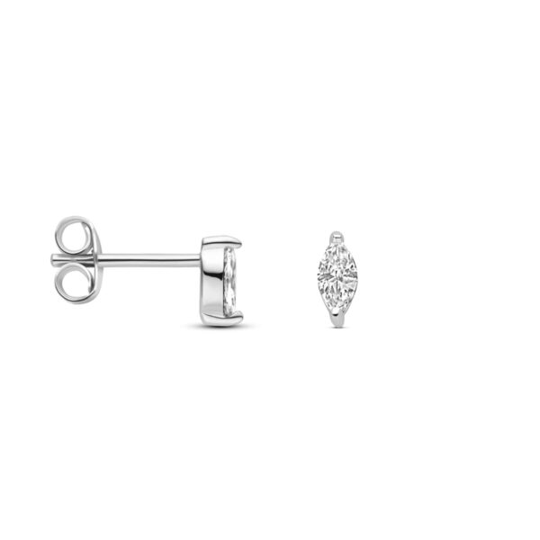 oorknoppen zirkonia 6 mm zilver gerhodineerd - Afbeelding 3