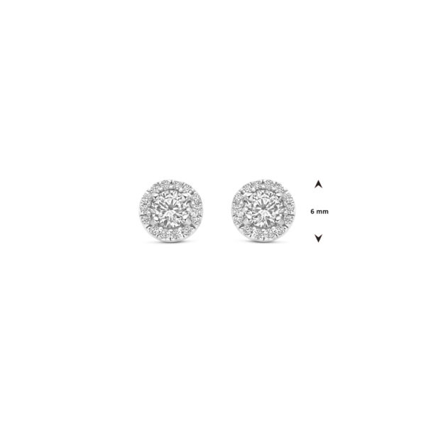 oorknoppen zirkonia 6 mm zilver gerhodineerd - Afbeelding 4