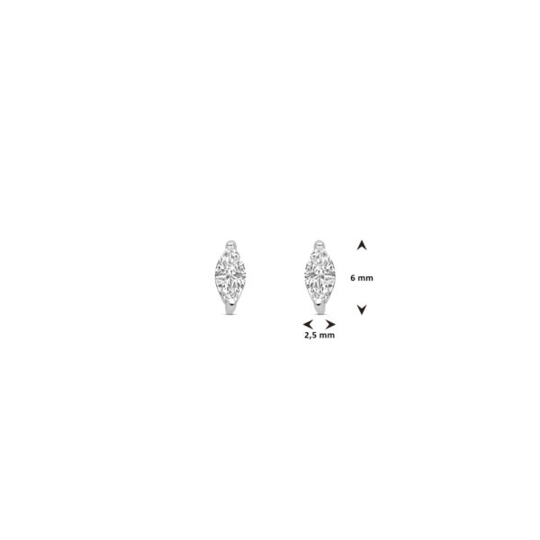 oorknoppen zirkonia 6 mm zilver gerhodineerd - Afbeelding 4