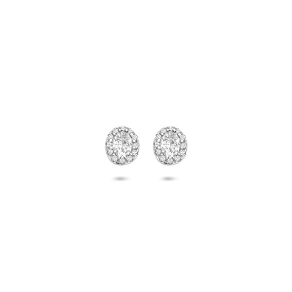 oorknoppen zirkonia 6 mm zilver gerhodineerd