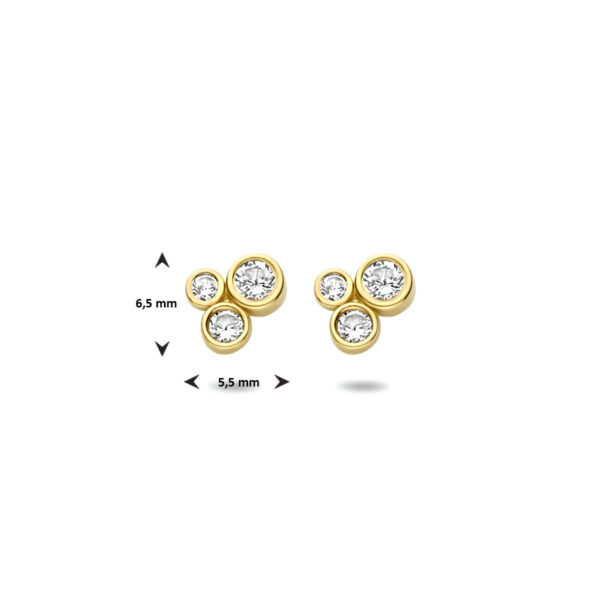 oorknoppen zirkonia 6,5 mm 14K geelgoud - Afbeelding 4